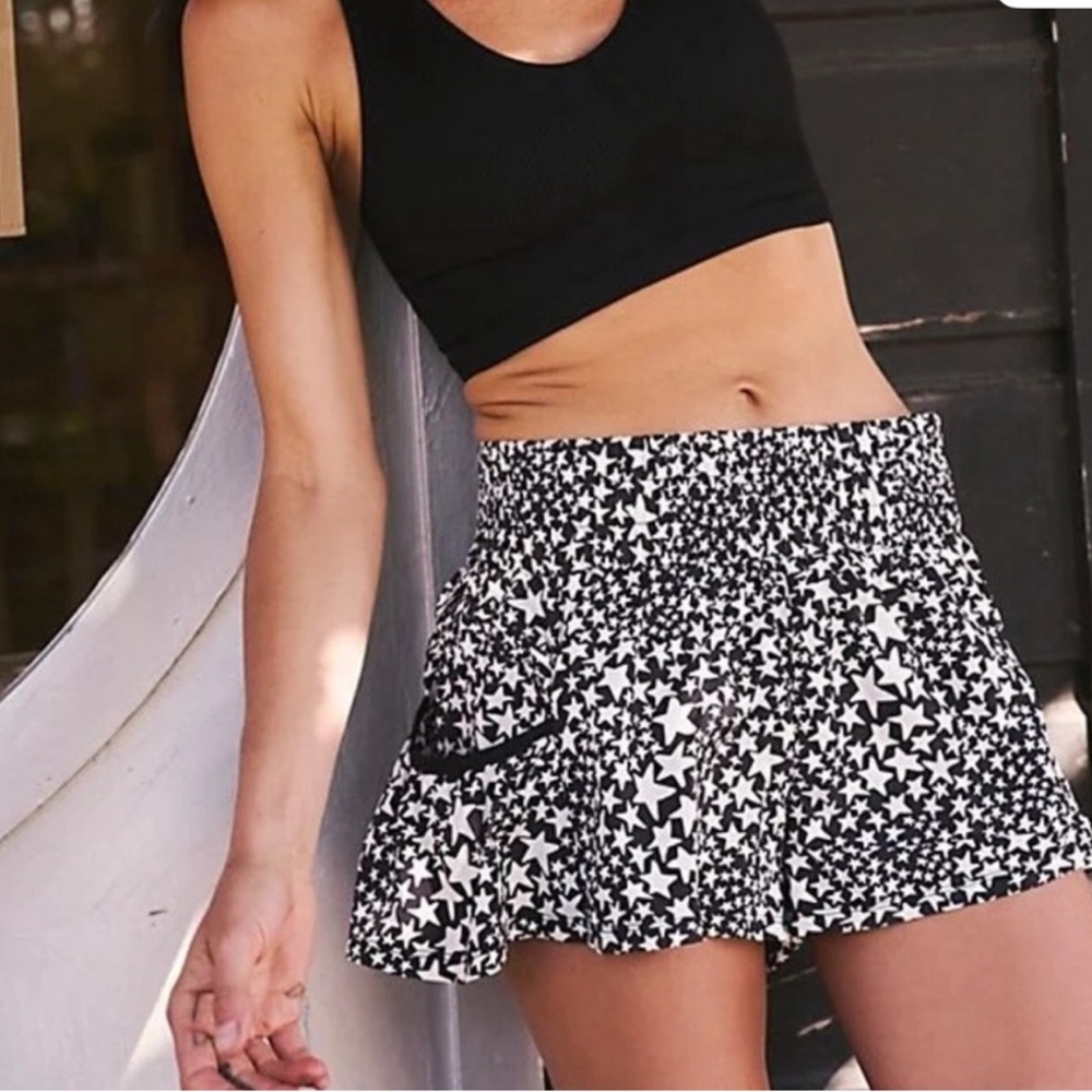 FP Movement by Free People Black and White Star Athletic Shorts